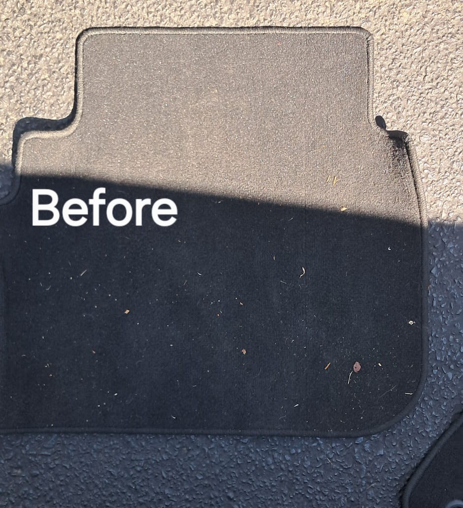 CRV floor mat before cleaning